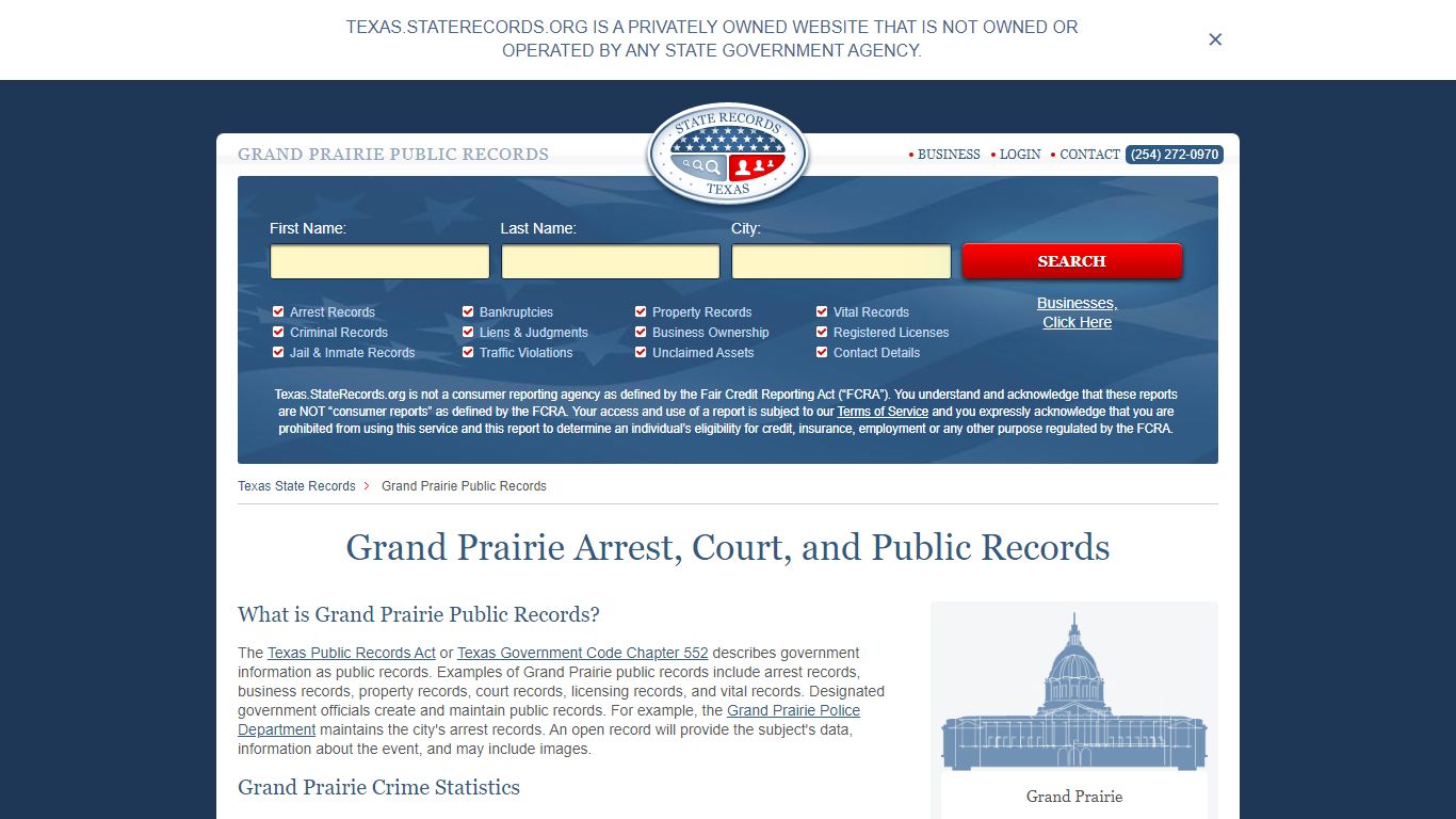 Grand Prairie Arrest and Public Records | Texas.StateRecords.org